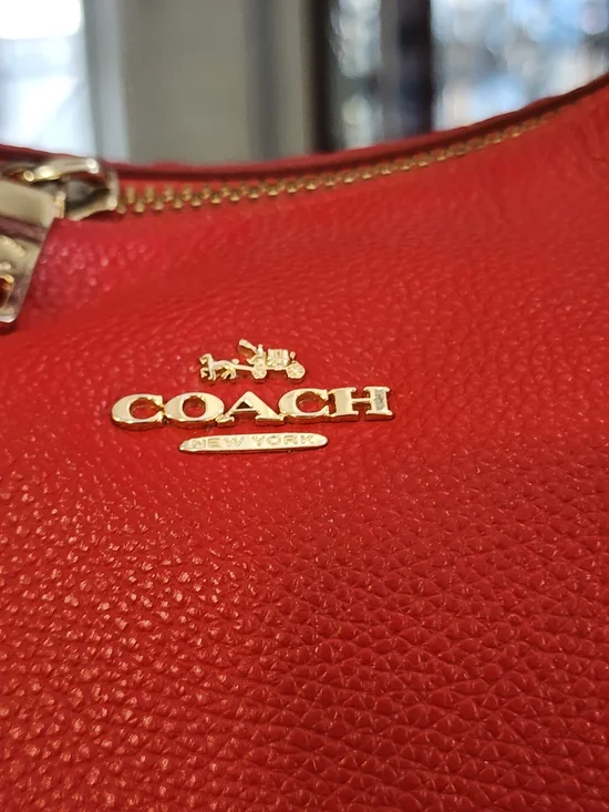 Coach Harley Hobo Pebbled Leather Shoulder Bag in Red-14×10×4.5 - Picture 4 of 9